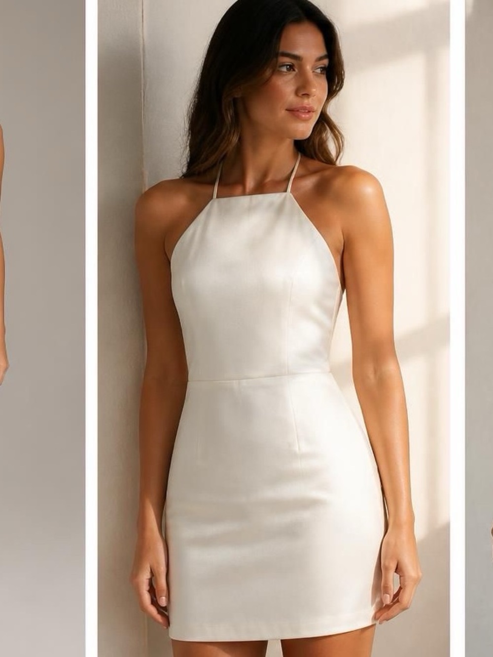 LUSH White Halter Neck Bodycon Dress